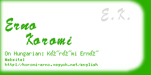 erno koromi business card